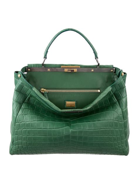 fendi bags crocodile|Fendi peekaboo crocodile.